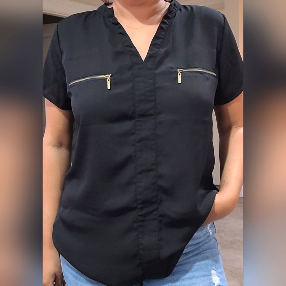 Black sheer blouse